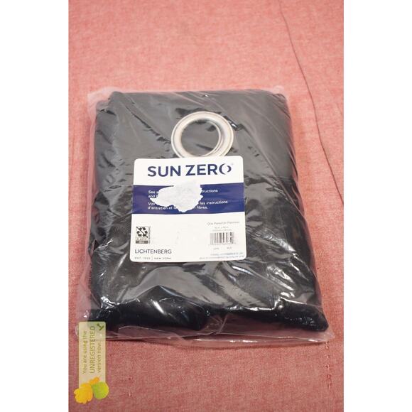 Sun Zero Blackout Kenneth Grommet Top 40"x95" Curtain Panel Black* - Picture 2 of 4